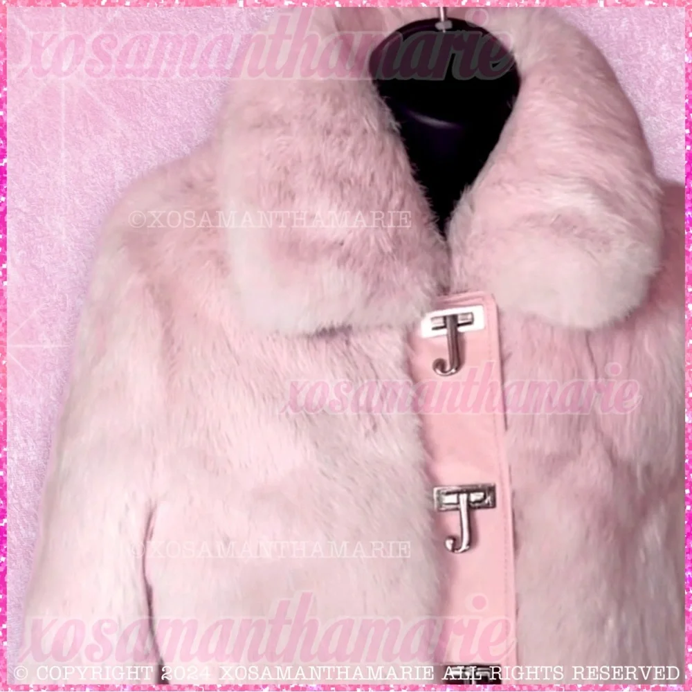 Juicy Couture Pink Rabbit Fur Jacket - Picture 11 of 16
